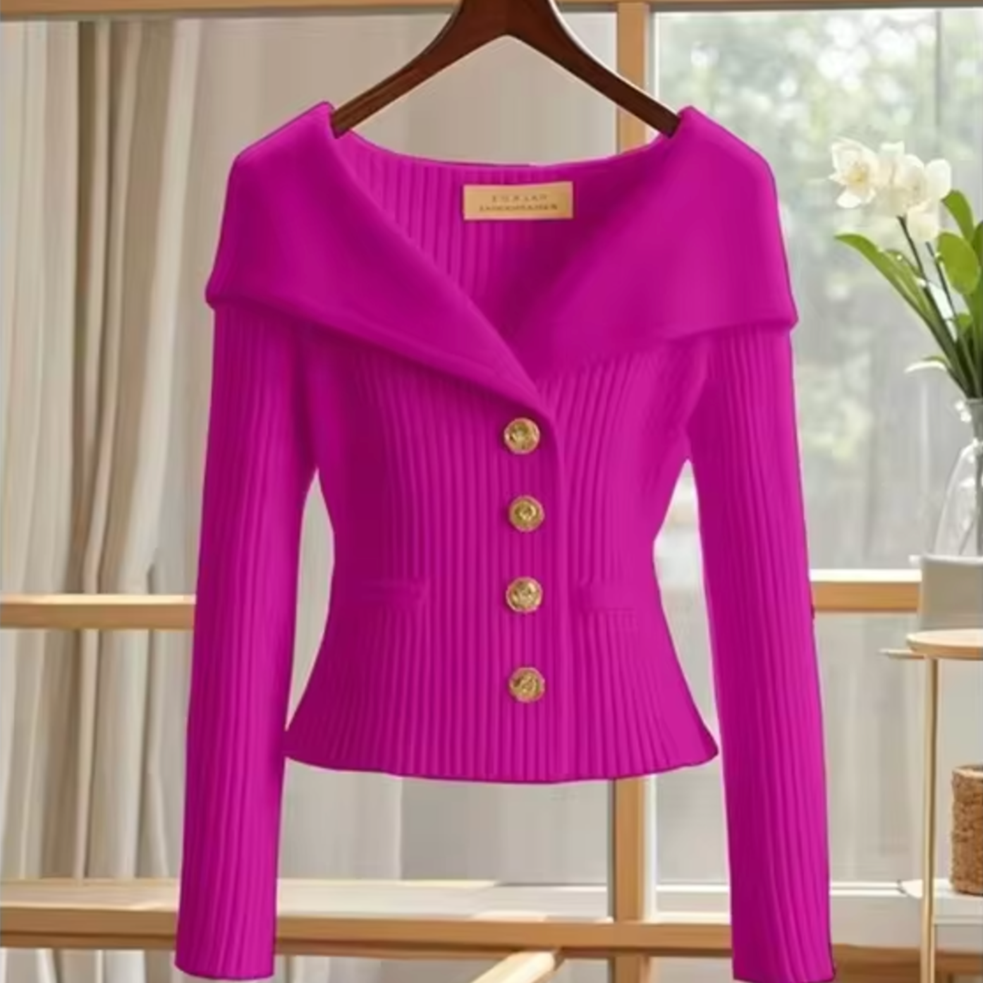 Dopasowany Kardigan Damska z Guzikami | Na Ramiączkach