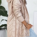 Damska Płaszcz Z Kapturem | Swobodny Zimowa