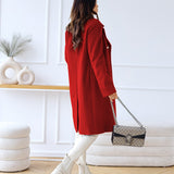 Damska Dwurzędowy Długi Płaszcz | Elegancka Odzież Wierzchnia