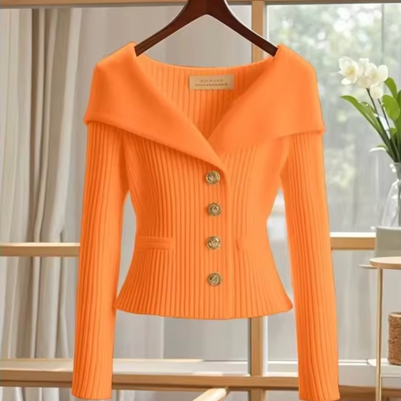 Dopasowany Kardigan Damska z Guzikami | Na Ramiączkach