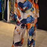 Damska Zestaw z Szerokimi Nogawkami | Artystyczny Wzór