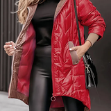 Damska Płaszcz Z Kapturem | Swobodny Zimowa