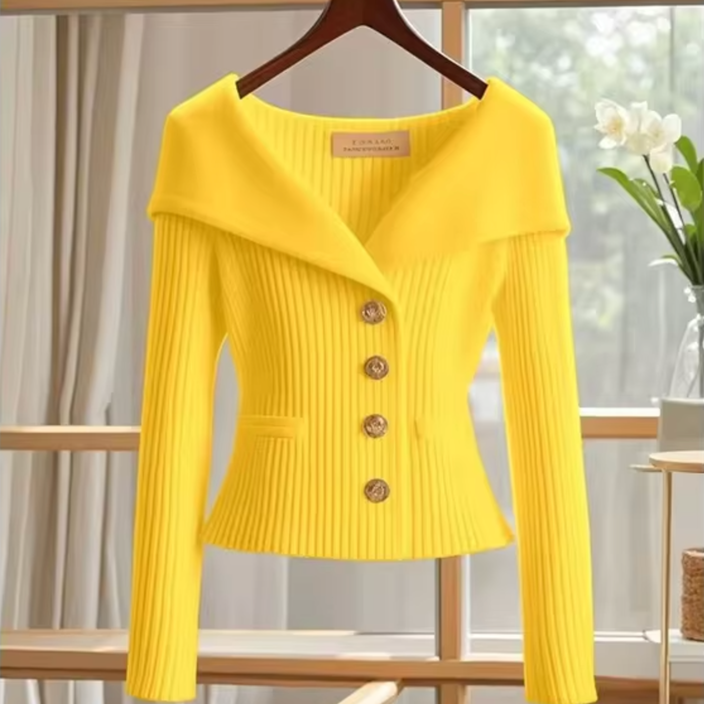 Dopasowany Kardigan Damska z Guzikami | Na Ramiączkach