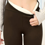 Damska Legginsy z Wysokim Stanem | Podszewka Zimowa