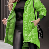 Damska Płaszcz Z Kapturem | Swobodny Zimowa