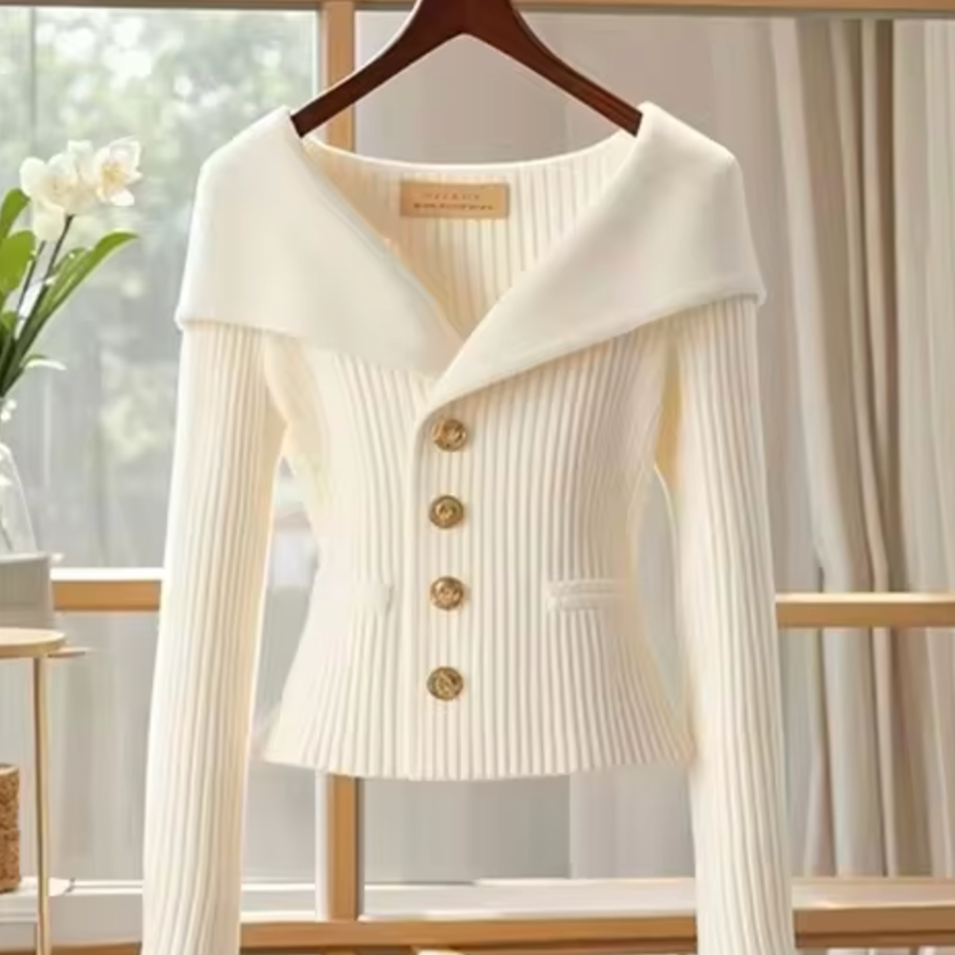 Dopasowany Kardigan Damska z Guzikami | Na Ramiączkach