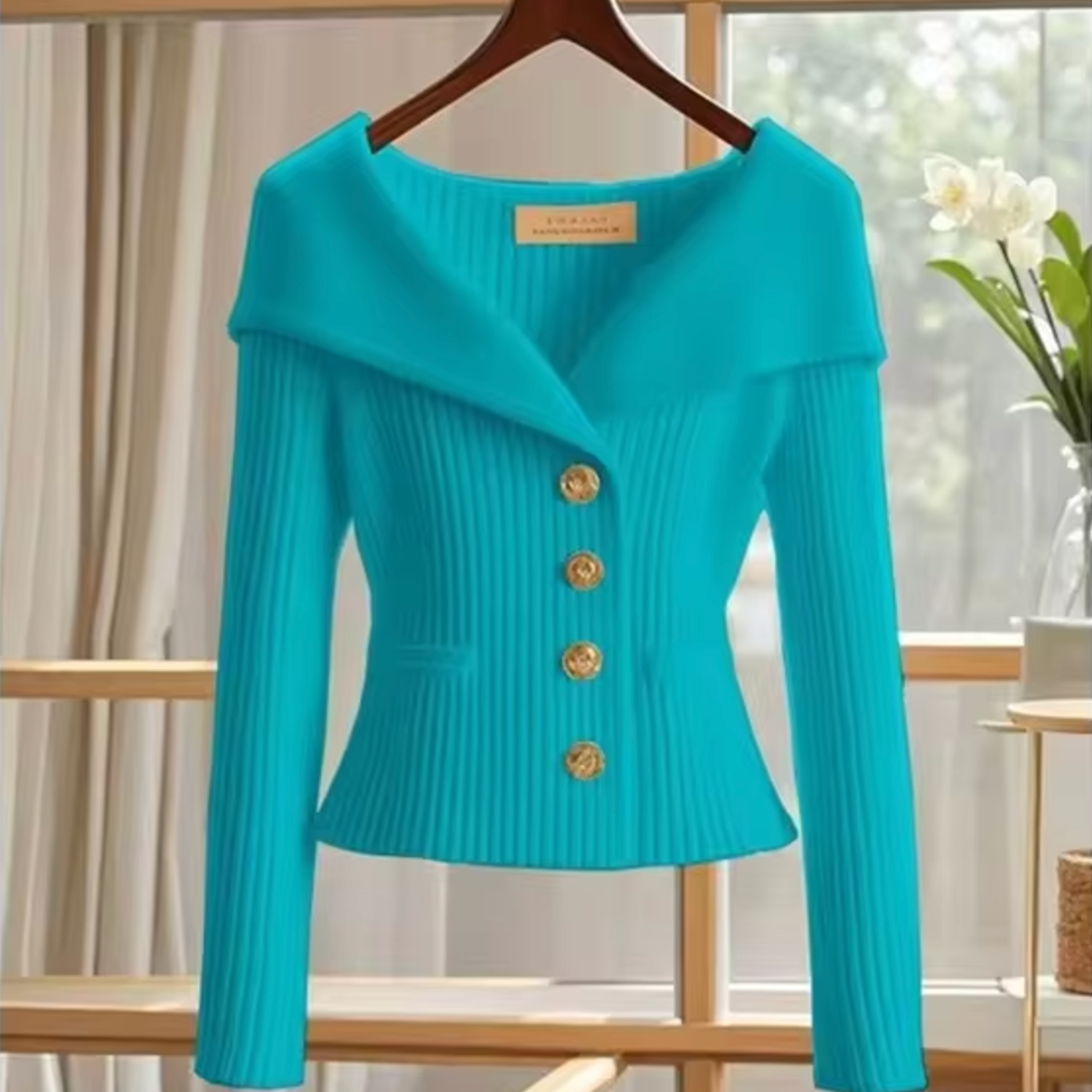 Dopasowany Kardigan Damska z Guzikami | Na Ramiączkach