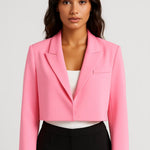 Czarna Marynarka Damska – Krótki Krój Z Eleganckim Akcentem 0