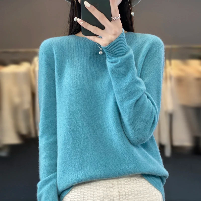 Damski Kaszmirowy Sweter – Klasyczny Krój, Elegancki i Wygodny 0