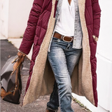 Damska długa kurtka puchowa z kapturem | Zimowa