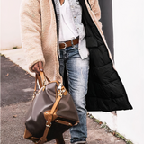 Damska długa kurtka puchowa z kapturem | Zimowa