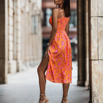 Elegancka Sukienka Midi – Marszczony Dekolt Idealny na Wesele 1