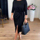 Elegancka Sukienka Midi z Rozcięciem – Idealna na Uroczystości 0