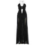 Elegancka Suknia Wieczorowa – Seksowny Halter z Głębokim Dekoltem 6