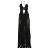 Elegancka Suknia Wieczorowa – Seksowny Halter z Głębokim Dekoltem 6