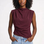 Elegancki Top Damski – Drapowanie i Asymetryczny Dół na Każdą Okazję 1