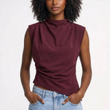 Elegancki Top Damski – Drapowanie i Asymetryczny Dół na Każdą Okazję 1