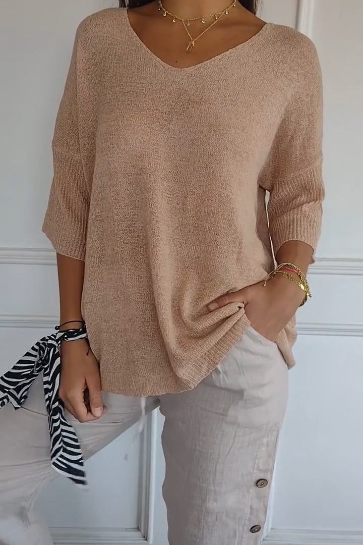 Elegancki Top Damski – Minimalistyczny Krój z Dekoltem V 5