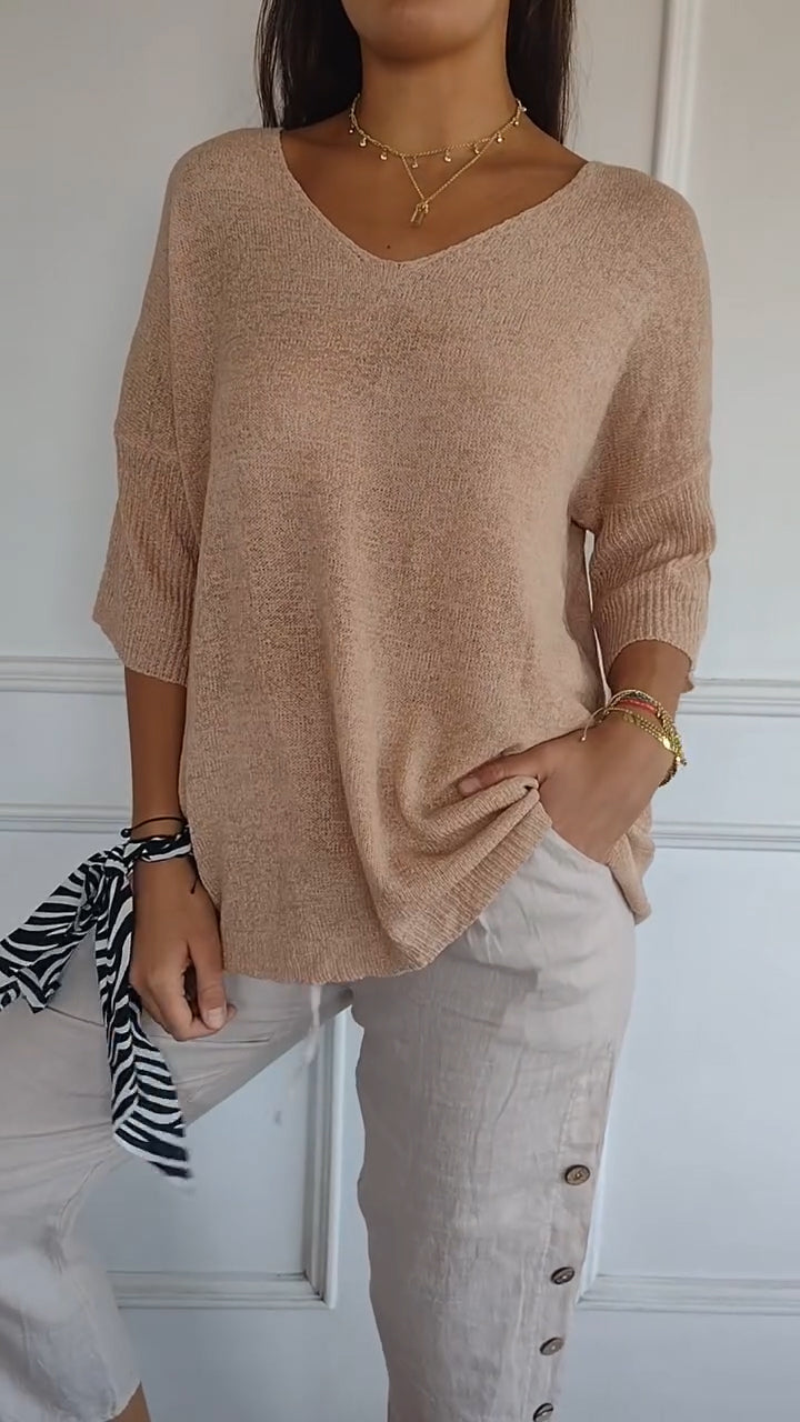 Elegancki Top Damski – Minimalistyczny Krój z Dekoltem V 5