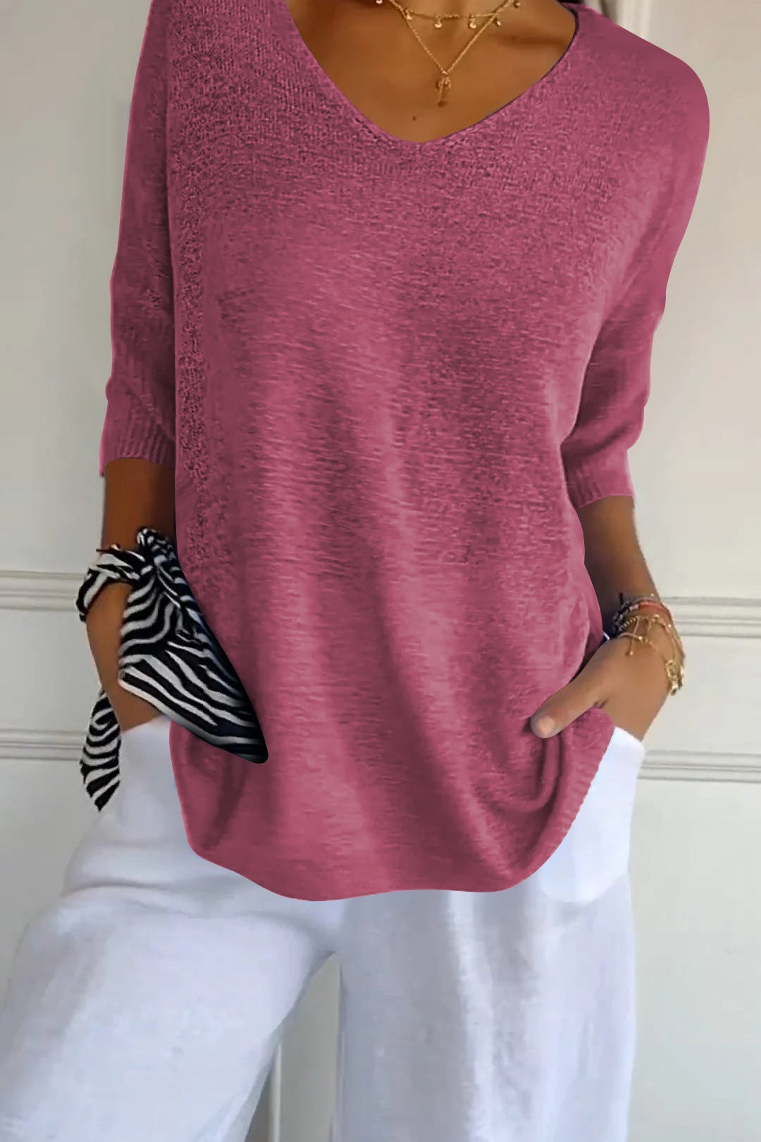 Elegancki Top Damski – Minimalistyczny Krój z Dekoltem V 6