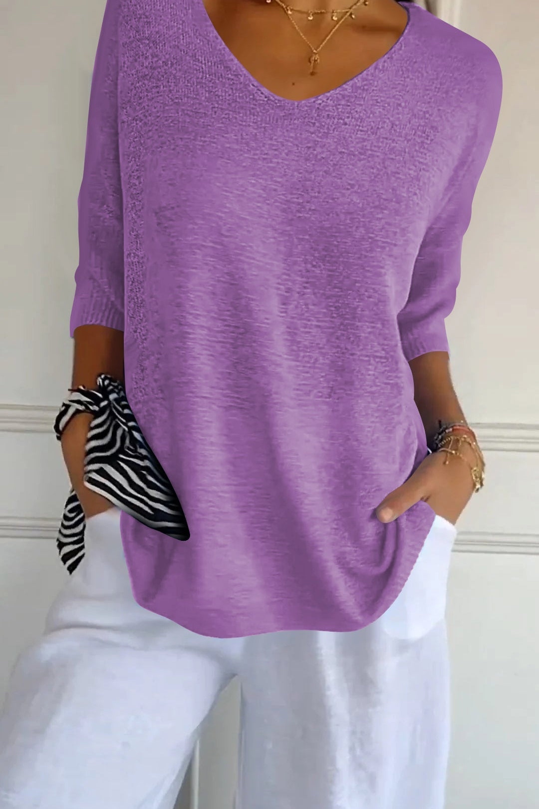 Elegancki Top Damski – Minimalistyczny Krój z Dekoltem V 8