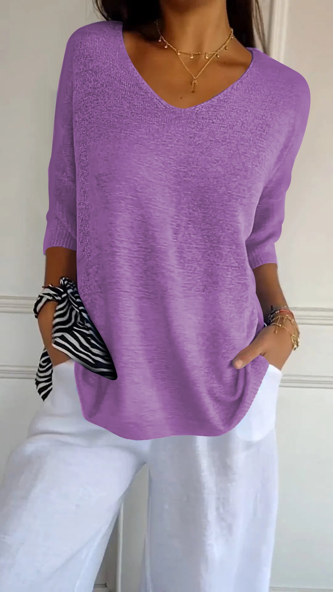 Elegancki Top Damski – Minimalistyczny Krój z Dekoltem V 8