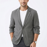 Marynarka Męska - Lniana Letnia Lekka Casual Elegancka