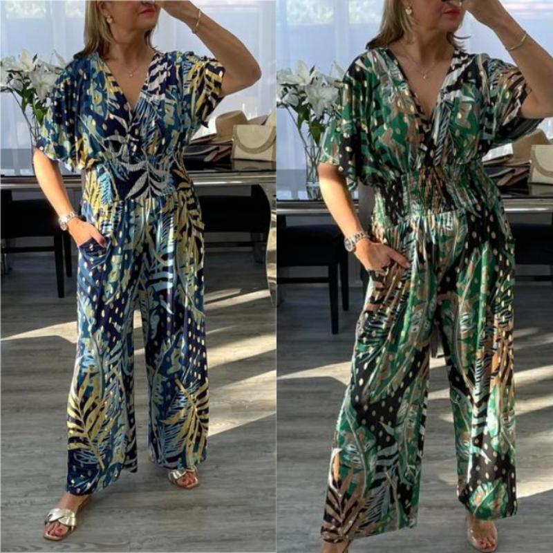 Kobiece Body Letnie – Elegancki Nadruk Liści dla Wygodnych Dni 5