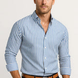 Koszula Męska Slim – Stylowy Design na Wiosnę z Paskami 1