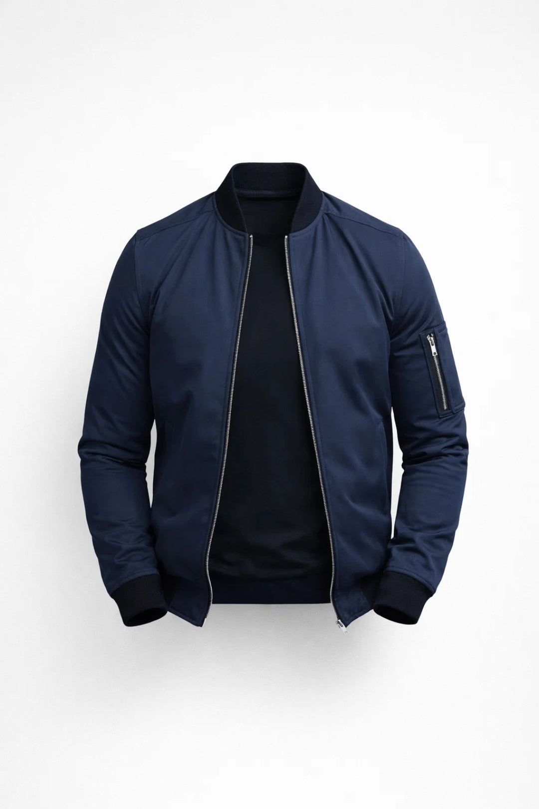 Kurtka Męska Bomber – Slim Fit z Kieszenią na Rękawie, Idealna na Co Dzień 1