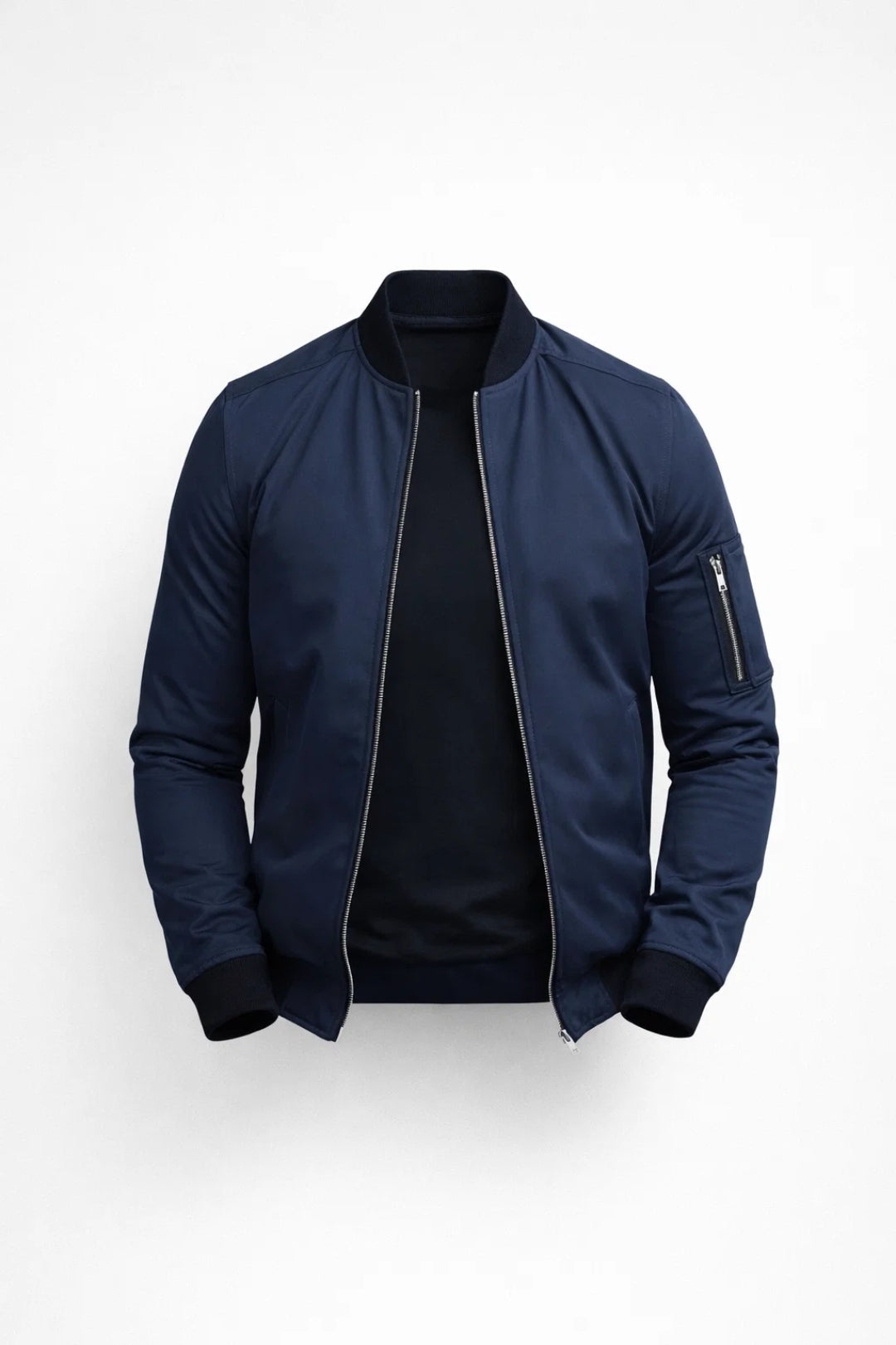 Kurtka Męska Bomber – Slim Fit z Kieszenią na Rękawie, Idealna na Co Dzień 1
