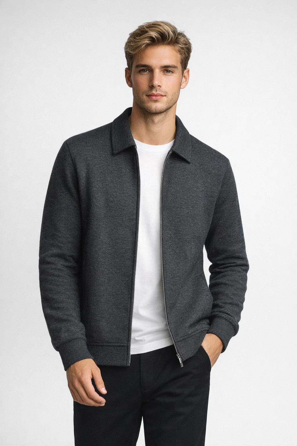 Kurtka Męska Przejściowa – Elegancki Slim Fit z Klasycznym Kołnierzem 3