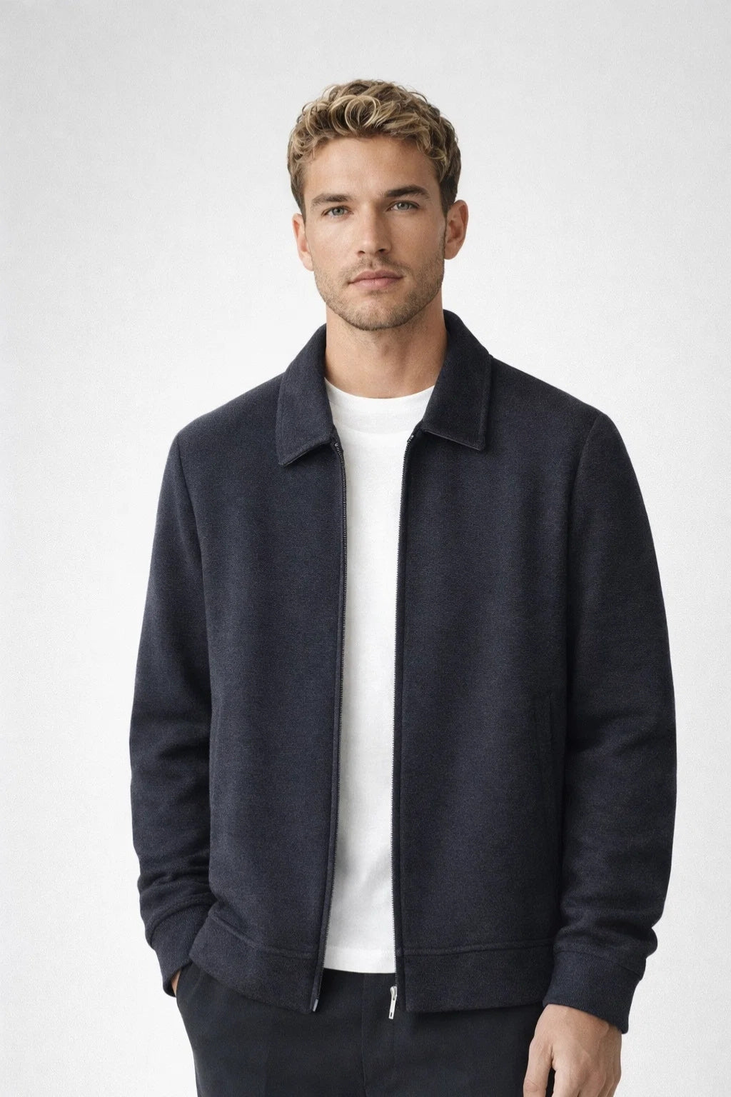 Kurtka Męska Przejściowa – Elegancki Slim Fit z Klasycznym Kołnierzem 4