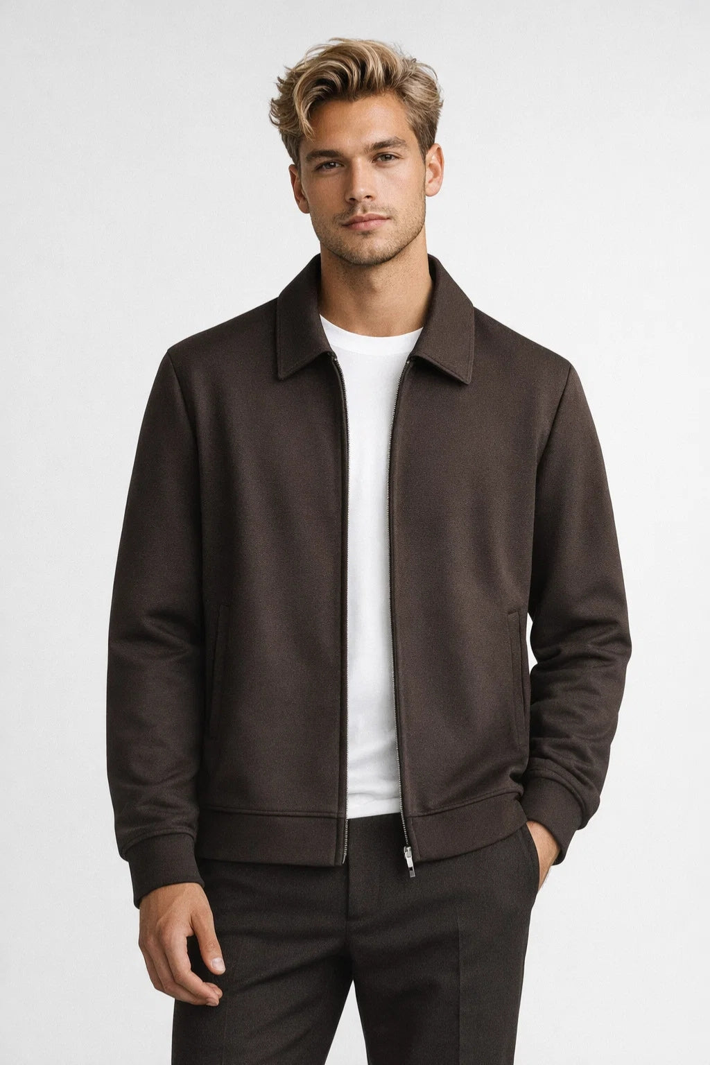 Kurtka Męska Przejściowa – Elegancki Slim Fit z Klasycznym Kołnierzem 5