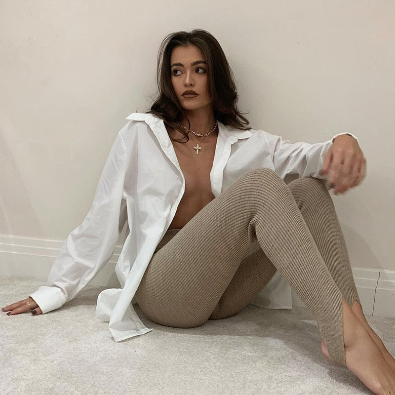 Legginsy Sportowe Damskie – Prążkowana Tekstura i Komfort 0