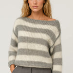 Lumi Damski Sweter Oversize – Nowoczesny Styl z Poziomymi Paskami 0