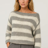 Lumi Damski Sweter Oversize – Nowoczesny Styl z Poziomymi Paskami 0