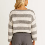 Lumi Damski Sweter Oversize – Nowoczesny Styl z Poziomymi Paskami 1