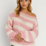 Lumi Damski Sweter Oversize – Nowoczesny Styl z Poziomymi Paskami 2