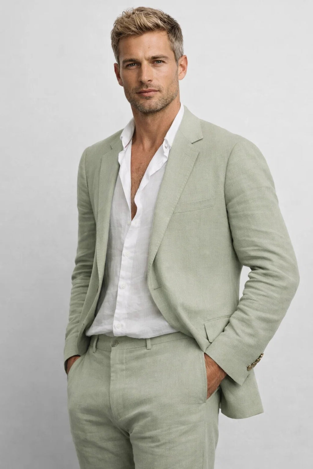 Męski Garnitur – Elegancki Dwuczęściowy Zestaw na Każdą Okazję 0