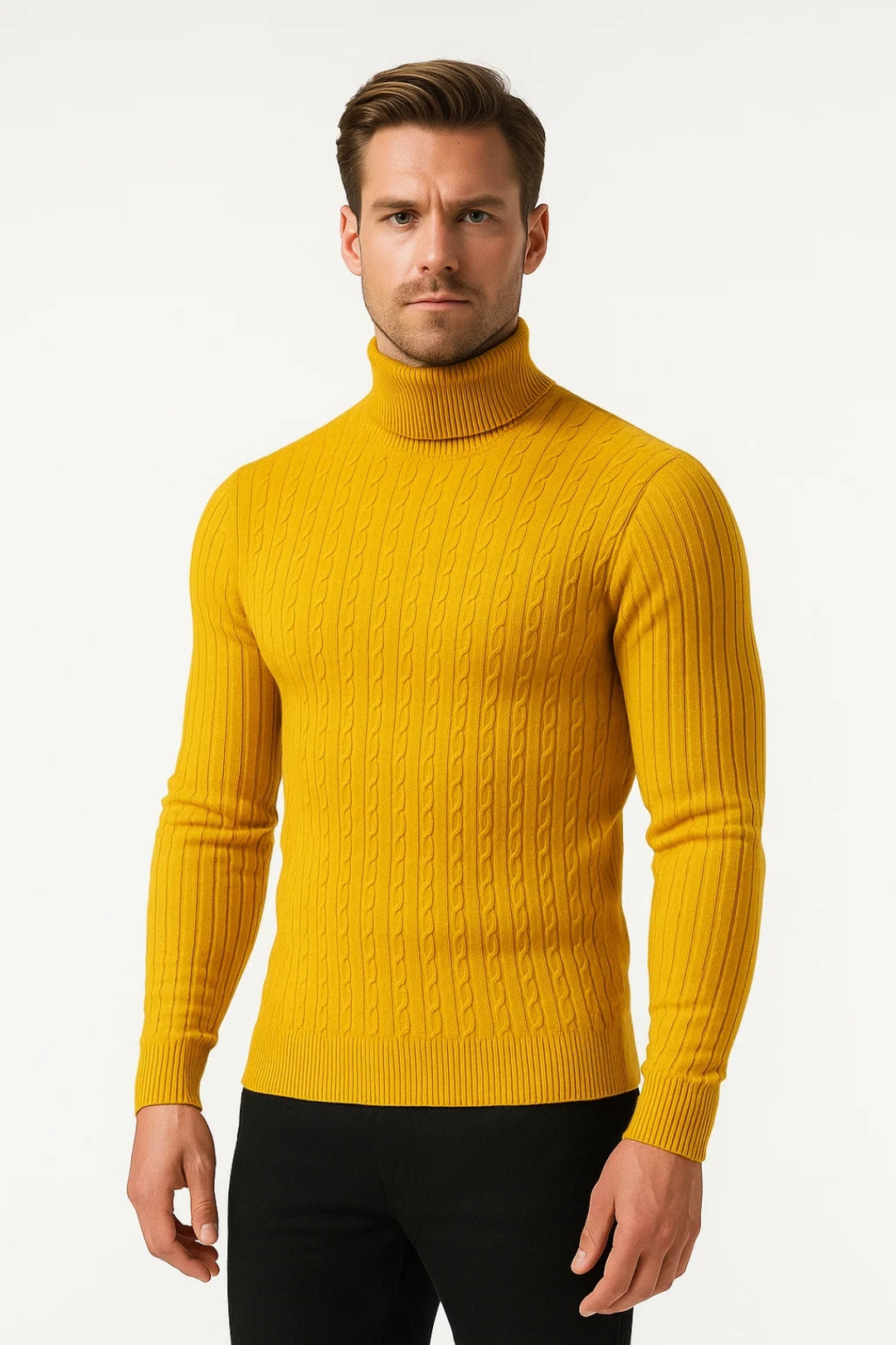 Męski Golf – Elegancki Warkoczowy Splot na Zimowe Dni 2