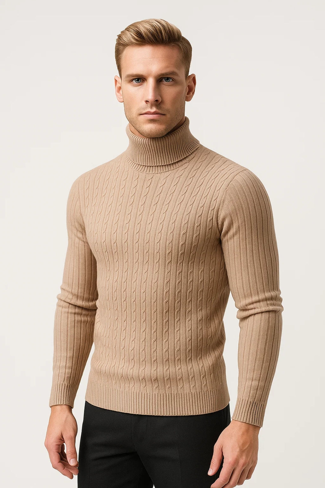 Męski Golf – Elegancki Warkoczowy Splot na Zimowe Dni 3