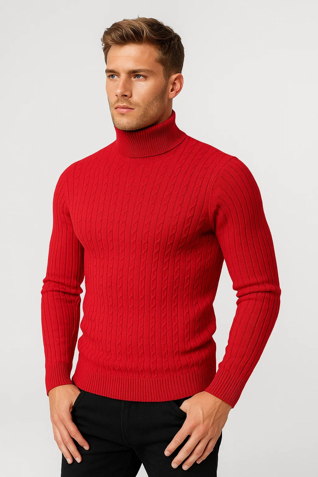 Męski Golf – Elegancki Warkoczowy Splot na Zimowe Dni 4