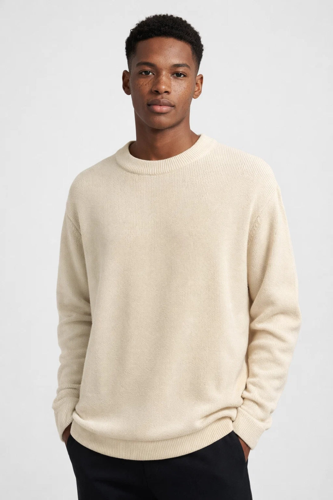 Męski Sweter – Prążkowana Struktura, Wygodny Na Chłodne Dni 0