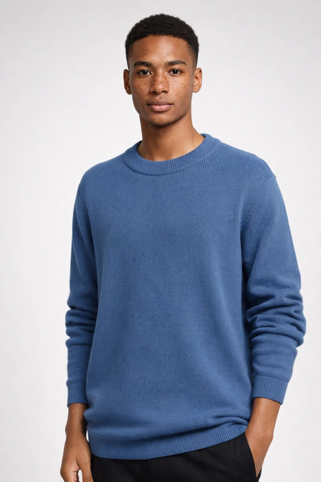 Męski Sweter – Prążkowana Struktura, Wygodny Na Chłodne Dni 2