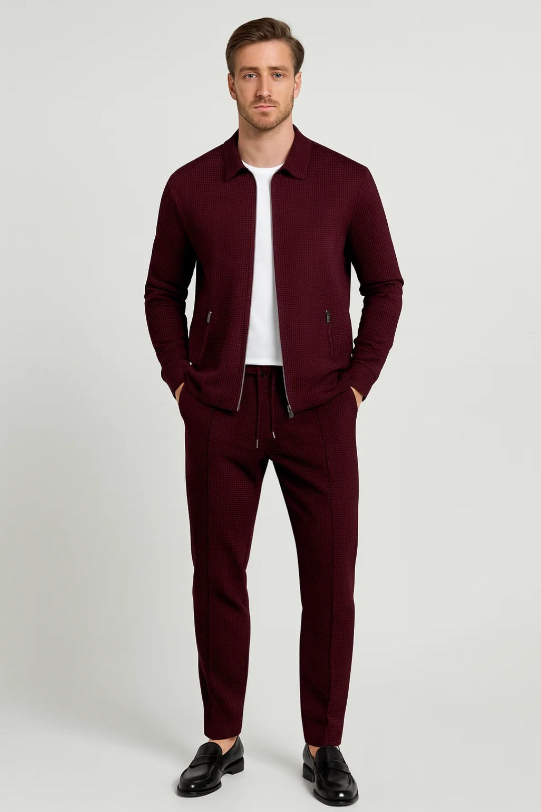 Męski Zestaw Dwuczęściowy – Elegancka Kurtka i Wygodne Spodnie 0