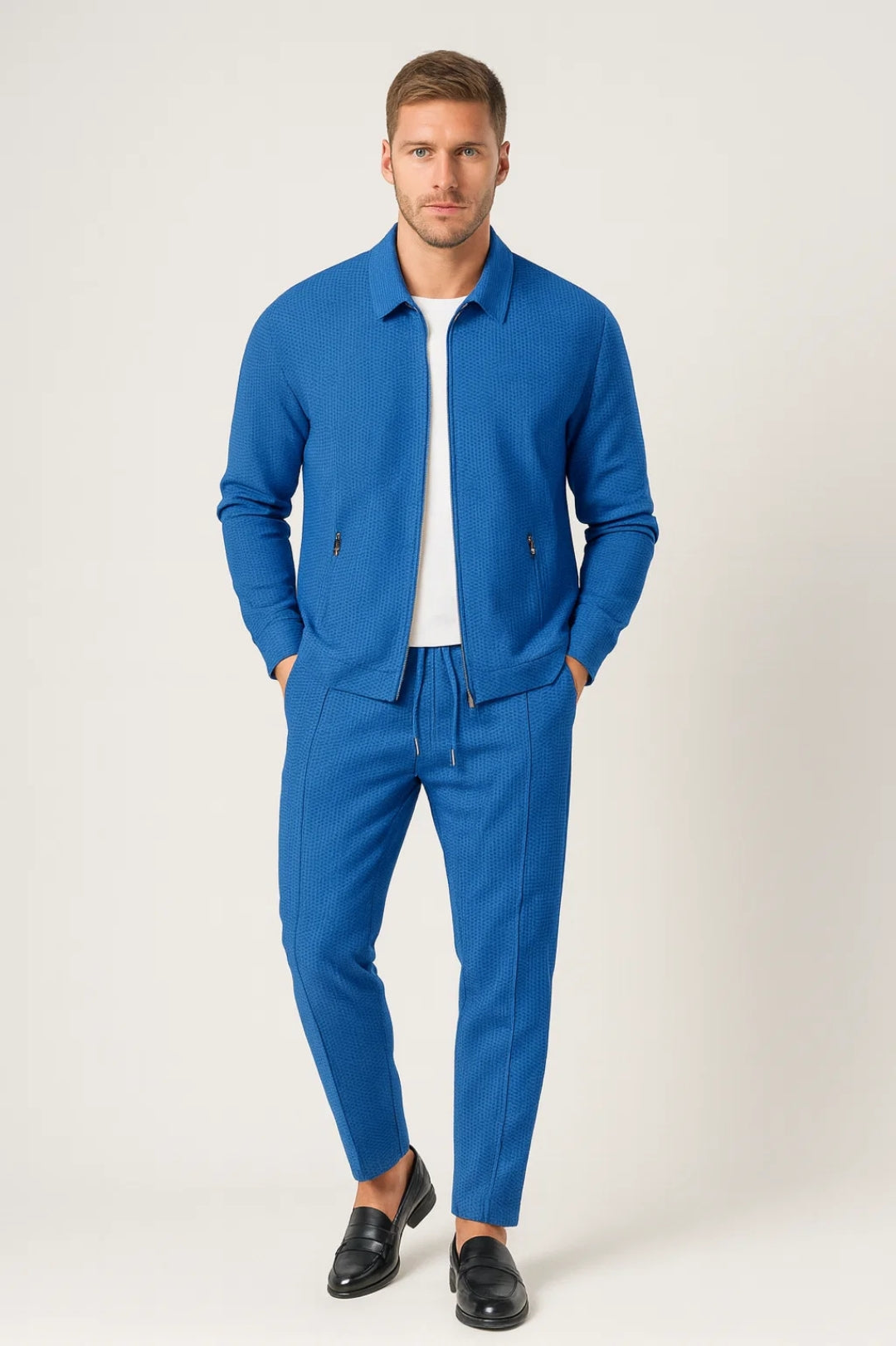 Męski Zestaw Dwuczęściowy – Elegancka Kurtka i Wygodne Spodnie 2