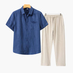 Męski Zestaw Lniany – Oddychający Komfort w Stylu Old Money 1