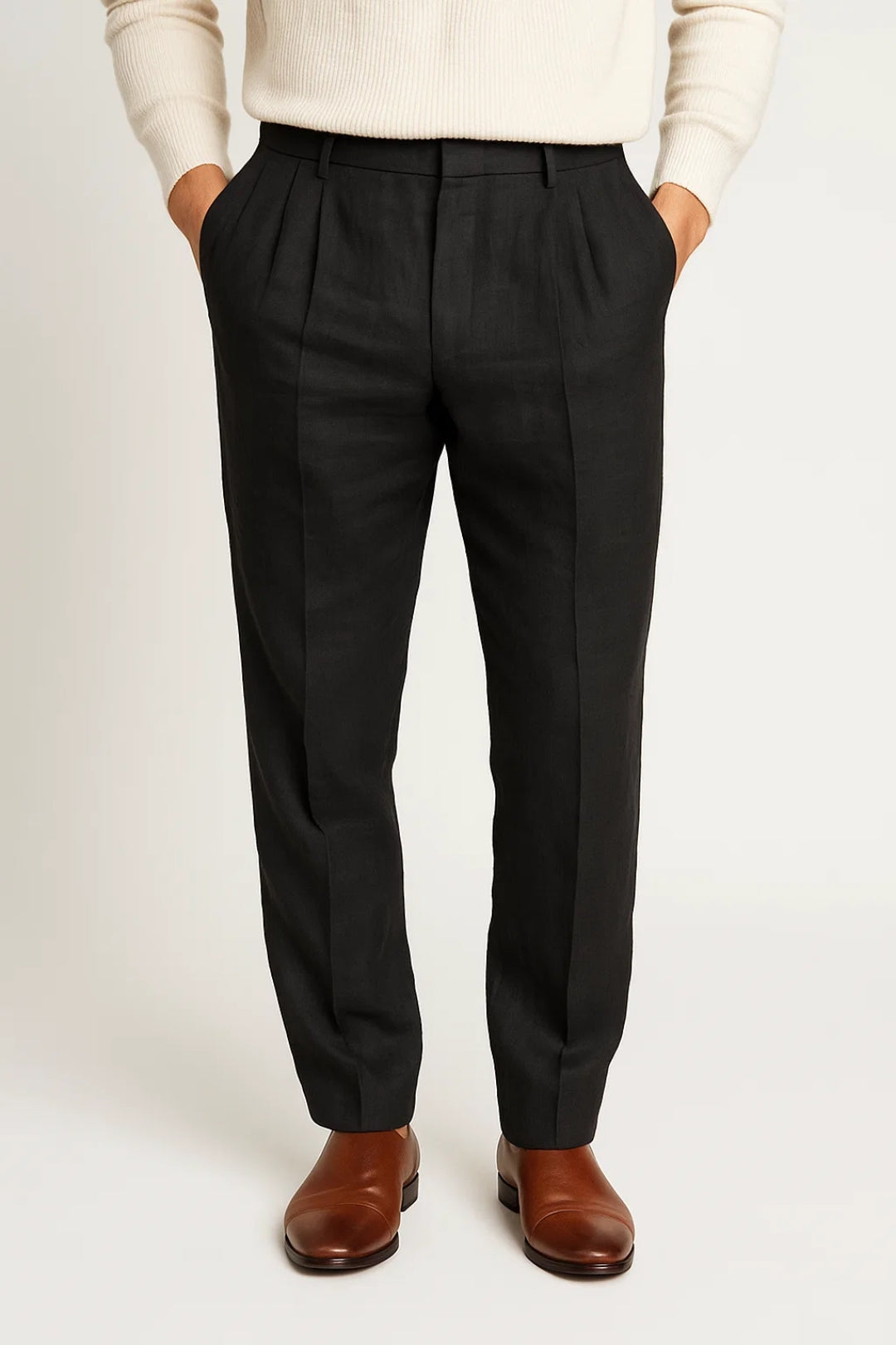 Męskie Spodnie – Elegancka Zakładka i Wygodne Dopasowanie 2