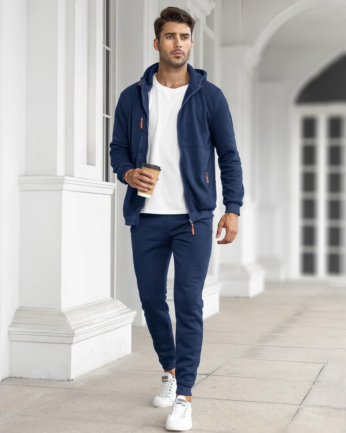 Mężczyźni Zestaw Dresowy – Wygodna Bluza z Kapturem i Spodnie Jogger 6